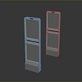 White Frame Security Gates With Red Indicator Lights And Blue Base