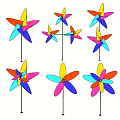 Colorful Pinwheels For Outdoor Decoration In Various Bright Colors