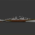 3D Model Of A Battleship With Distinctive Design