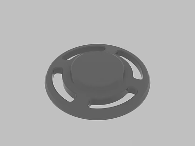 Gray Circular Decorative Object With Central Raised Disk And Perforated Edges 3d model