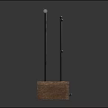 Modern Storage Shelf With Wooden Base Metal Frame Hanging Rod And Layered Storage Design