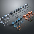Various Colorful Garden Ornaments Collection With Metal Ceramic Pieces And Decorative Accents