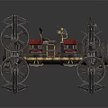 Vintage Steam Train Featuring Multiple Metal Gear Wheels And Complex Mechanical Design 3d model