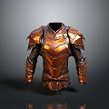 3D Rendered Medieval Body Armor With Metallic Orange Brown Luster Intricate Shoulder Design