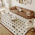 Sofa coffee table combination 3d model