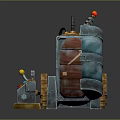 Futuristic Sci Fi Mechanical Device With Gear Structure Transparent Panel And Control Box