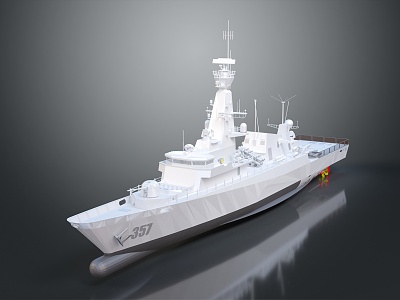 modern warship ship warship 3d model