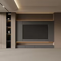 Modern TV Wall Design With Embedded TV Cabinets And LED Lighting 3d model