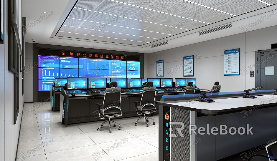 Command Center Monitoring Room Public Security War Room Dispatcher Console model