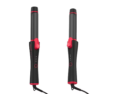 Black And Red Handheld Electric Curling Irons For Daily Hair Styling 3d model