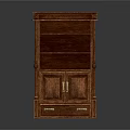 Traditional Wooden Bookcase With Carved Details Cabinet Doors And Drawer