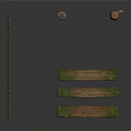 Natural Rustic Wood and Stone Moss Covered Posts and Planks as Decorative Garden Accents