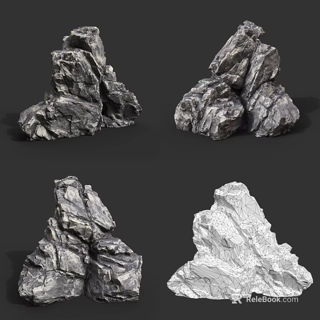 Rustic Stone And Solid Wood Elements For Stylish Home Interior Decoration Projects 3d model 