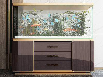 Modern fish tank 3d model