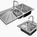 Stainless Steel Kitchen Sink With Double Bowl Single Bowl And Faucet Design