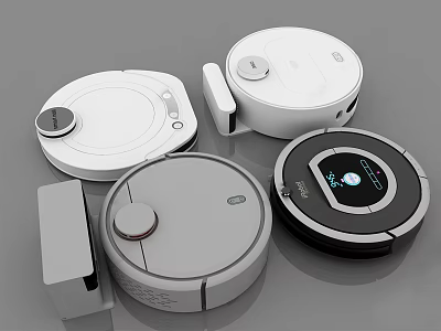 Modern Robotic Vacuum Cleaners With Various Designs And Styles For Daily Use 3d model
