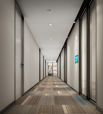 Modern Aisle Office Corridor 3d model