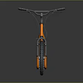 Unique Orange Bicycle Featuring Modern Frame And Gray Wheels On Dark Reflective Surface 3d model