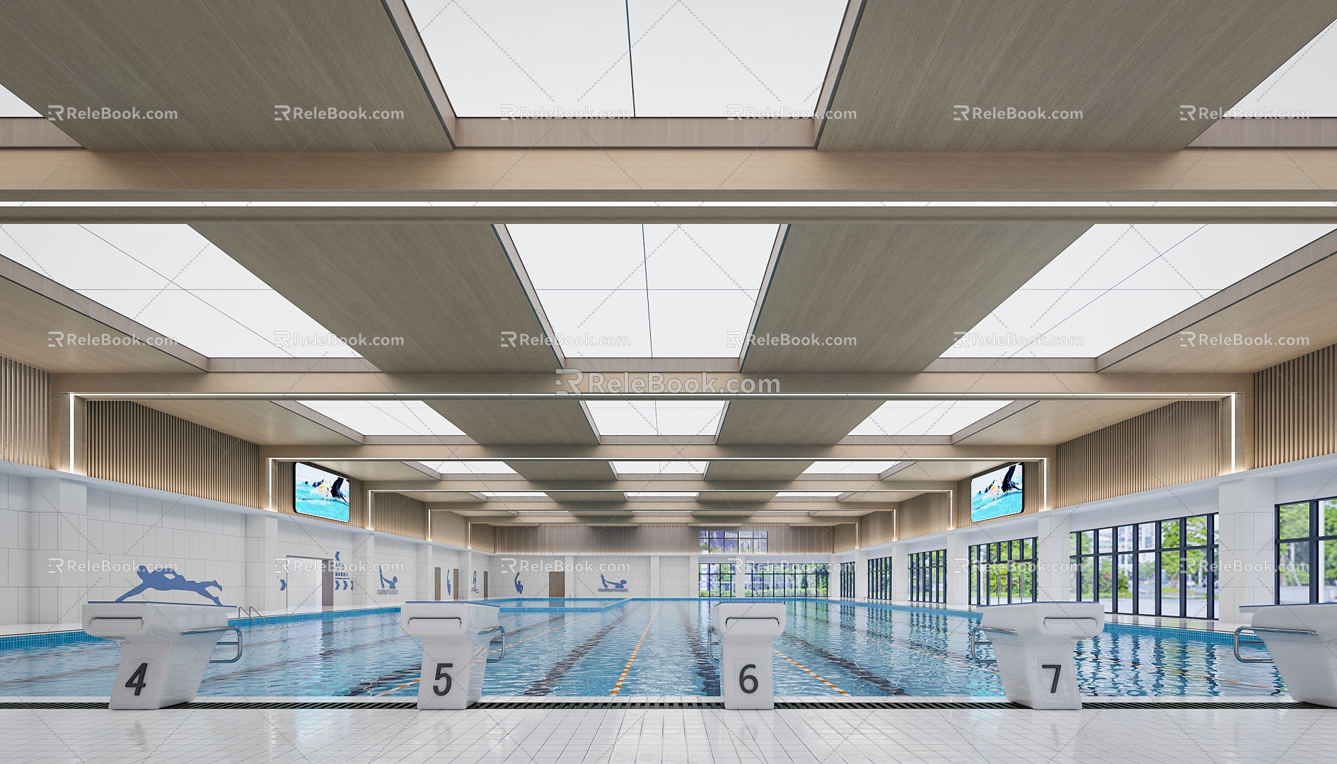 modern swimming pool 3d model