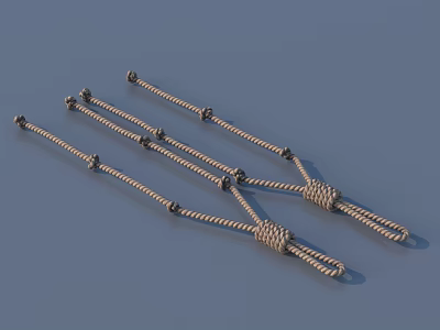 Braided Metallic Rope Household Items With Knotted Design For Daily Use 3d model