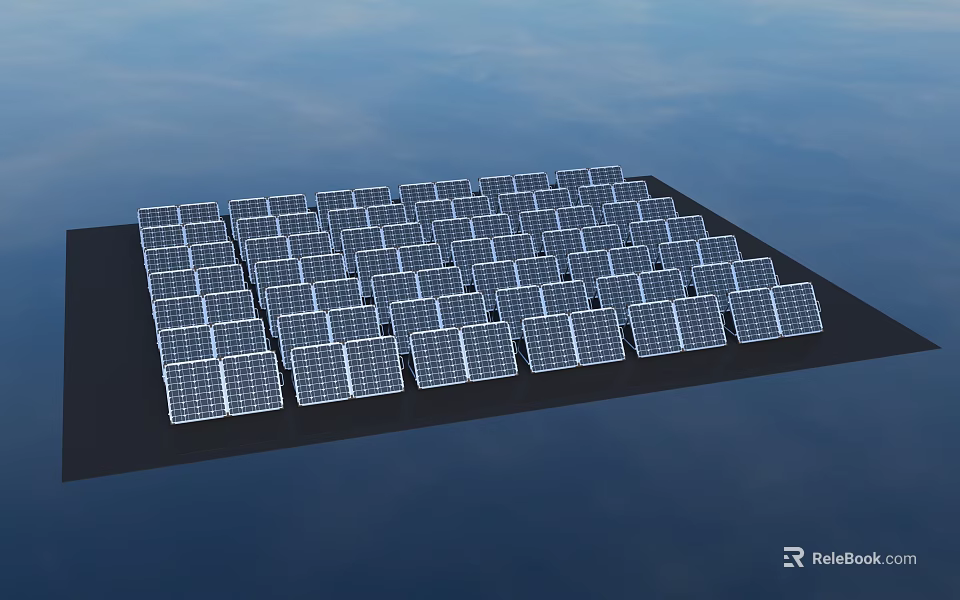 Efficient Solar Panel Array Industrial Equipment For Renewable Energy Production 3d model 