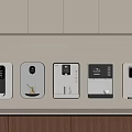 Wall Mounted Household Appliances With Various Functions Sleek Modern White Design And Light Cabinets