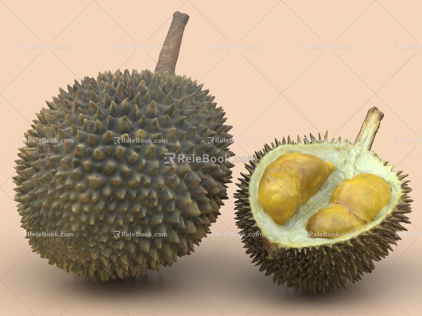 Durian Cat Mountain Durian Fruit Food 3d model