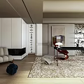 Modern Study Room With Minimalist Furniture And Decor