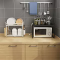 Practical Bathroom Cabinet Rack With Towel Storage On Wooden Counter And Gray Tile Wall
