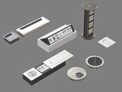 Various Electrical Outlets And Power Sockets With Different Designs And Functions 3d model