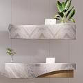 Modern Reception Desk Simple Front Desk Bar 3d model