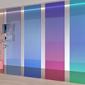 Colorful Transparent Glass Partition For Modern Interior With Multiple Decorative Colors