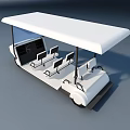 White Open Top Golf Cart With Multiple Seats For Golf Course Transportation 3d model