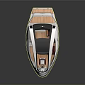 Modern Sleek White Boat With Transparent Roof Red Seats And Wooden Floor