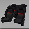 Comfortable Airplane Passenger Seats In Gray Black With Red Stripes Design