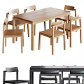 Modern Wooden Dining Table Set With Matching Dining Chairs And Simple Natural Design