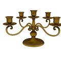 Vintage Brass Candelabra With Multiple Candle Holders And Ornate Curved Design