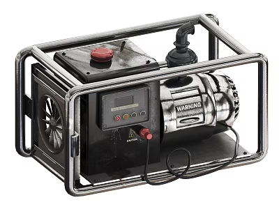 KARCHER Heavy Duty Industrial Equipment With Metal Frame Control Panel And Red Button 3d model