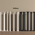 Poliform Decorative Columns Featuring Various White and Black Design Styles 3d model