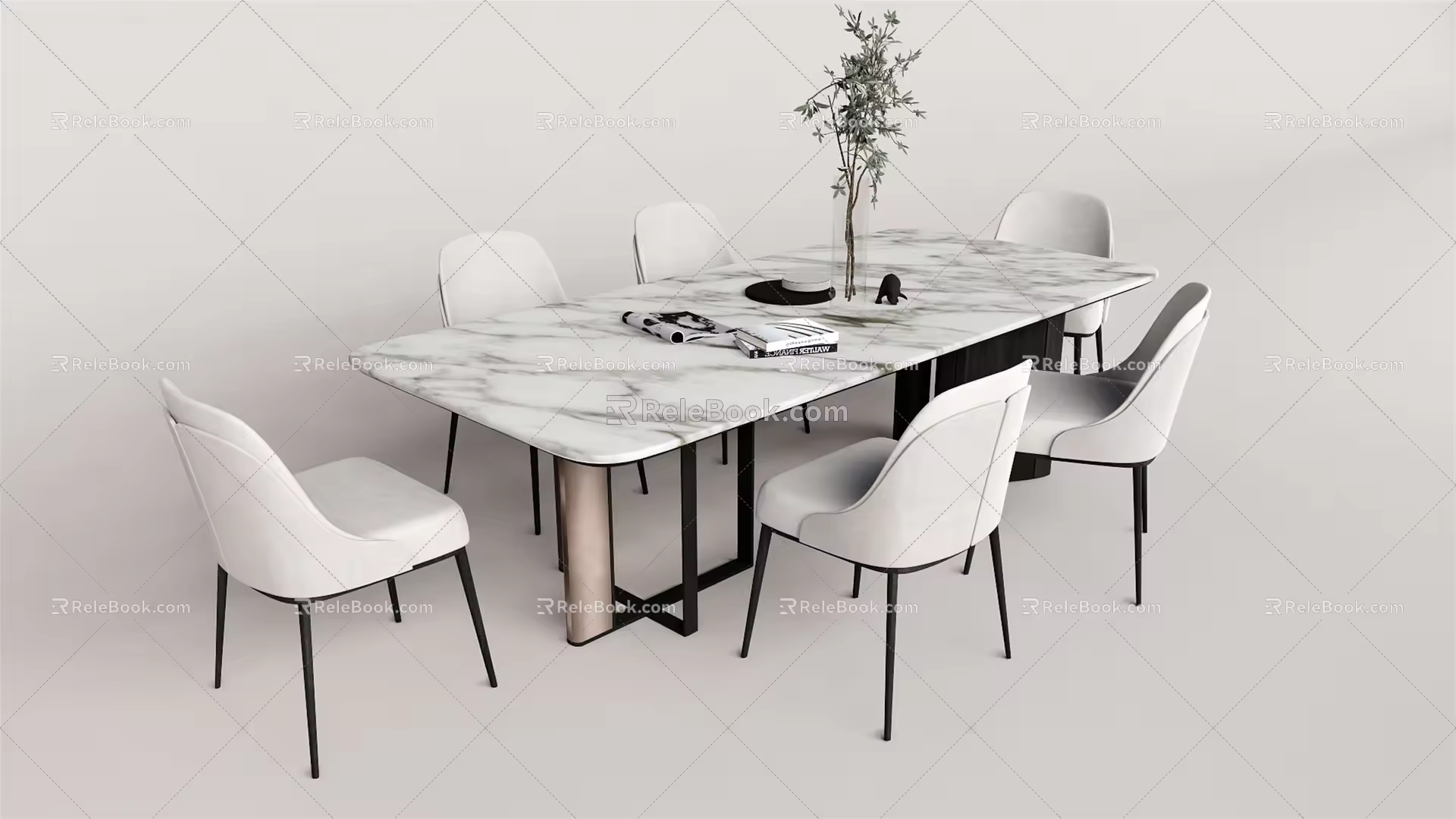 Modern Dining Table and Chair Combination Dining Table and Chair 3d model
