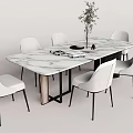 Modern Dining Table and Chair Combination Dining Table and Chair 3d model