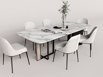 Modern Dining Table and Chair Combination Dining Table and Chair 3d model