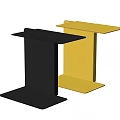 Modern Minimalist Side Table With Yellow And Black Geometric Shape Design 3d model