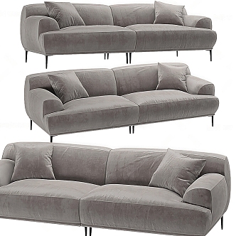 Modern double sofa multiplayer sofa 3d model