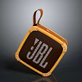 JBL Portable Bluetooth Speaker In Brown Yellow Leather Square Design With White Logo