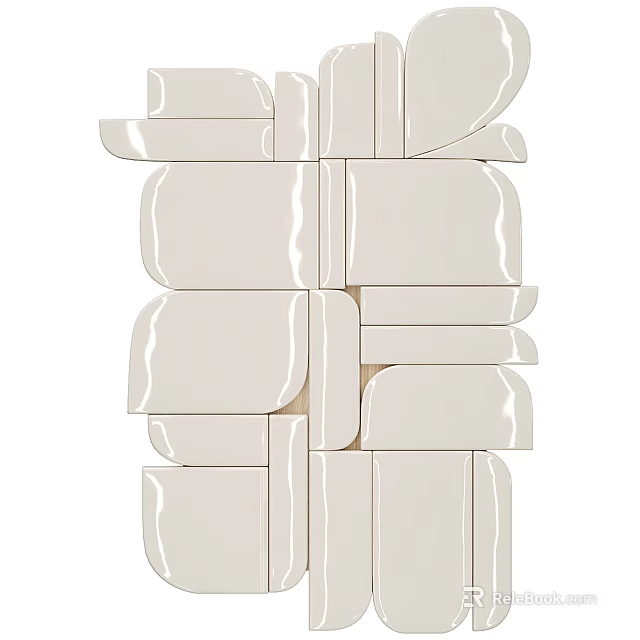 Modern Minimalist Stacked Stone Block Wall Decor With 3D Textured Design 3d model 