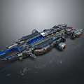 Advanced Sci-Fi Starship With Intricate Mechanical Structure Blue Lights And Metallic Hull 3d model