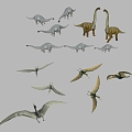 Dinosaur Pterosaur Longnecked Dinosaur 3d model