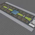 Water Fountain Design With Rectangular Layout Central Pool And Greenery Sections