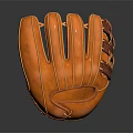 Genuine Brown Leather Baseball Glove With Webbed Pocket Detailed Stitching And Classic Design